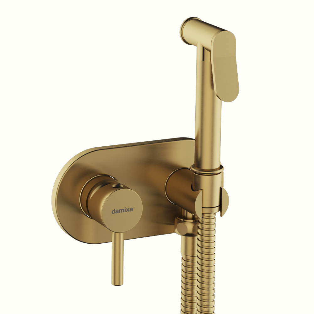 214000000 смеситель монтируемый в стену с гиг.душем бронза Damixa Option