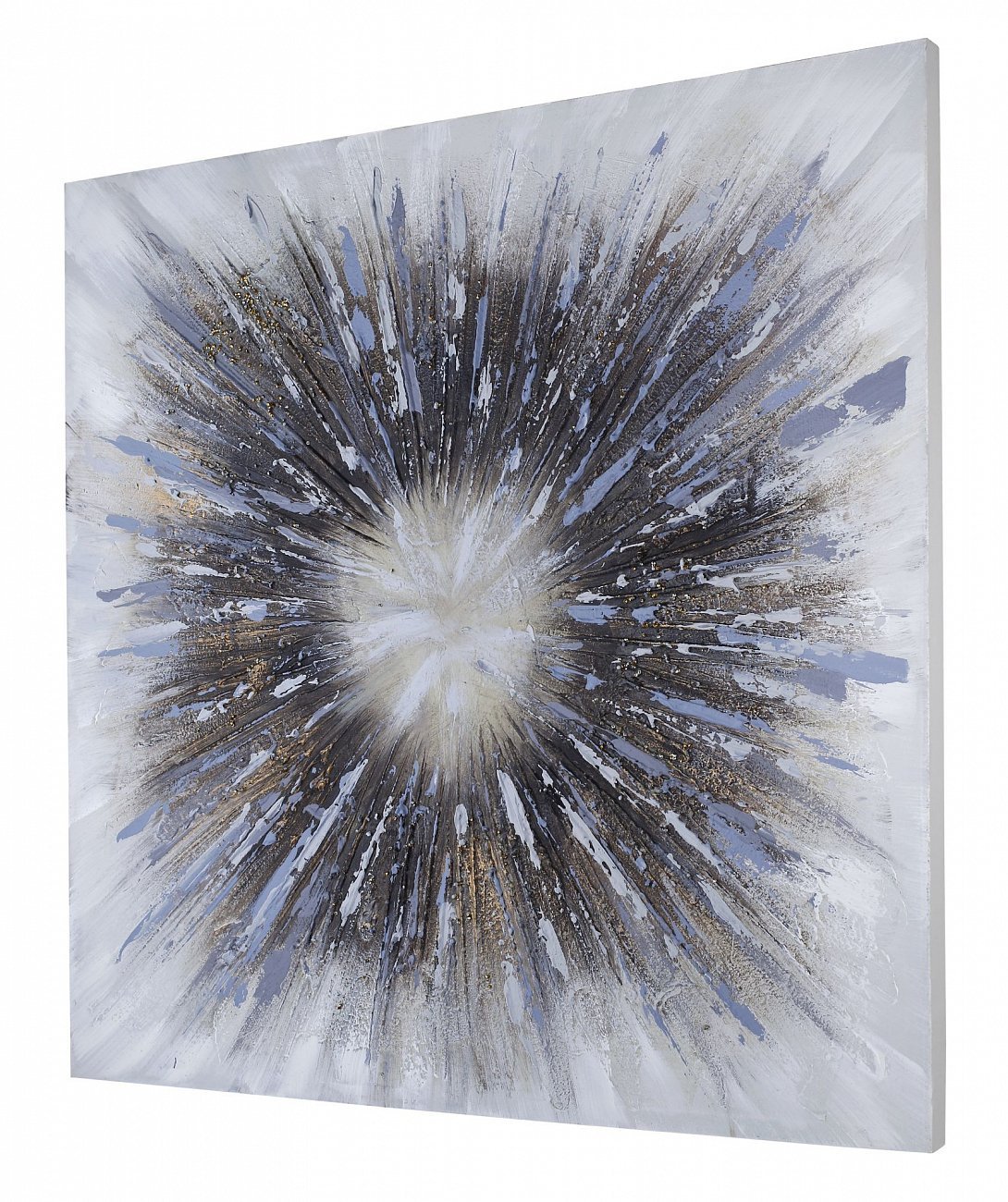 Картина с абстрактным рисунком с добавлением натуральных растений 80х80 см серо-черная Tomas Stern TOMAS STERN  00-3872616 Белый;серый;разноцветный  - Вид №1