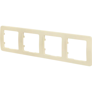 Рамка для розеток и выключателей Hegel Мастер 4 поста цвет слоновая кость