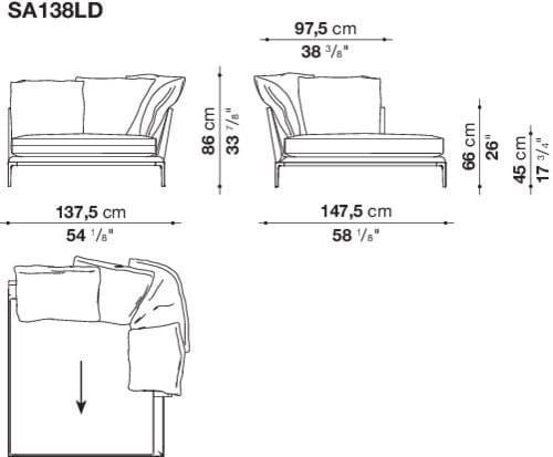 Угловой диван из ткани B&B Italia Атолл ARCH-00091854 - Вид №3