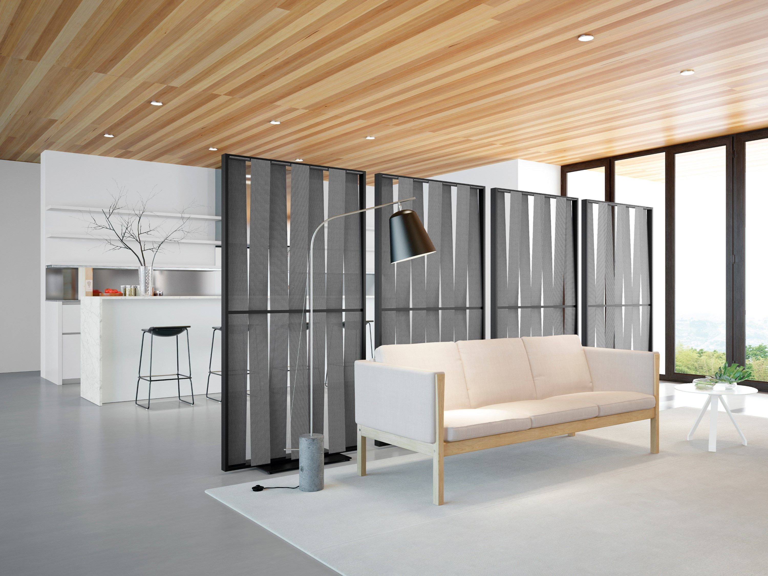 Отдельно стоящая офисная перегородка из синтетического волокна Systemtronic MALVA ARCH-00149271 - Вид №1