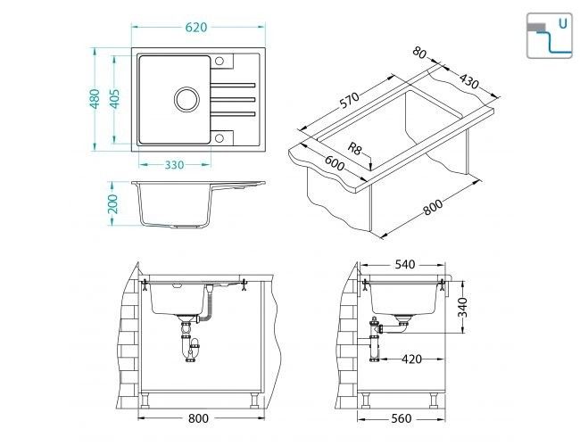 Мойка Alveus INTERMEZZO 30 1117044 - Вид №1