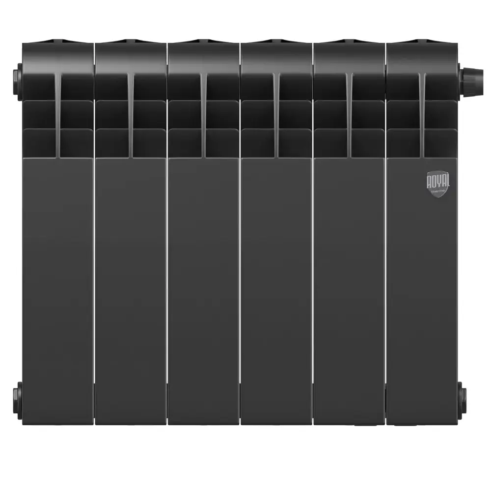 Радиатор секционный Royal Thermo Biliner RTBNSVR35006 350/87 6 секций нижнее правое подключение биметалл черный 82758202 STLM-2143250 - Вид №6