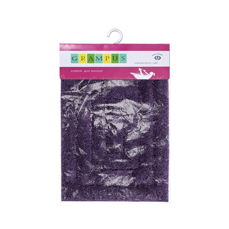 Коврик для ванной (45х65 см) фиолетовый Grampus КОВРИКИ GR5001P - Вид №1