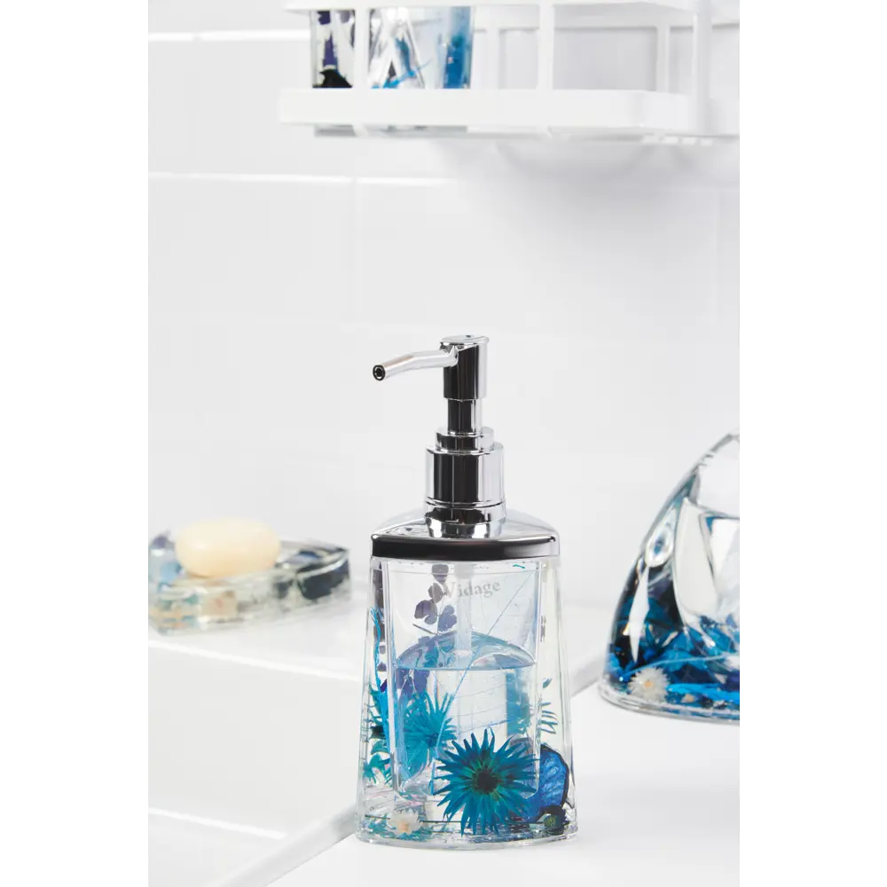 Дозатор для жидкого мыла Vidage Василек пластик цвет прозрачный STLM-2174326 - Вид №1