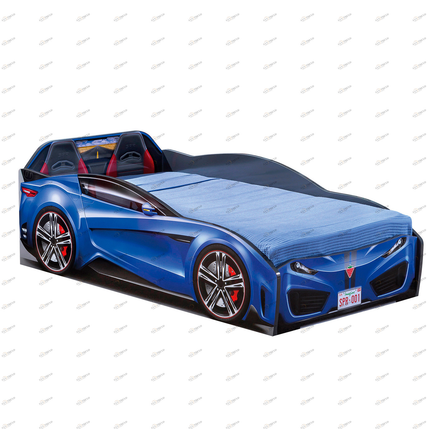 Кровать-машина детская 70х130 см синяя Spyder CILEK  00-3832332 Синий Santreyd 