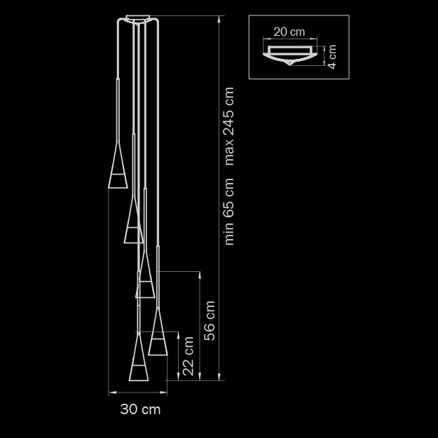 Подвесная люстра Lightstar Conicita 804257 LIGHTSTAR ДИЗАЙНЕРСКИЕ, CONICITA 058113 Черный  - Вид №1