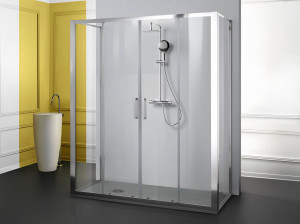 Душевая кабина из алюминия и стекла