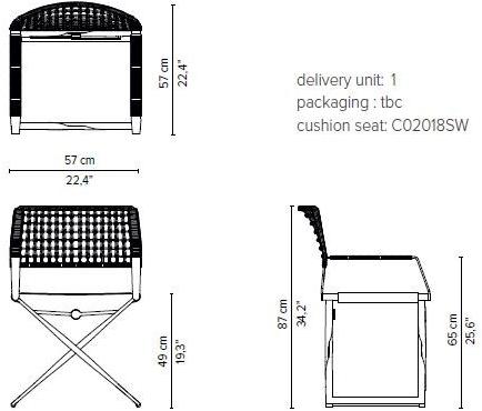 TRIBÙ Складной садовый стул с подлокотниками Regista 02018 - Вид №12