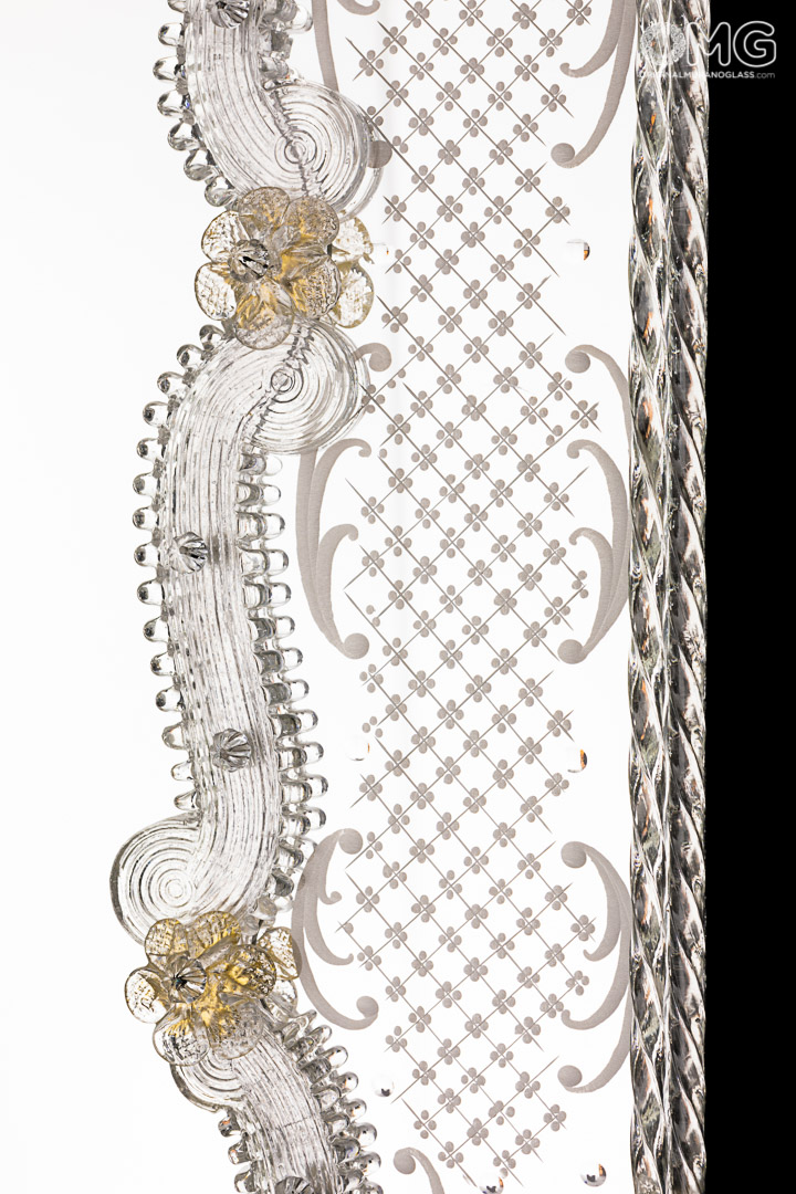 3629 ORIGINALMURANOGLASS Венецианское зеркало Октавиан - муранское стекло OMG  см  - Вид №1