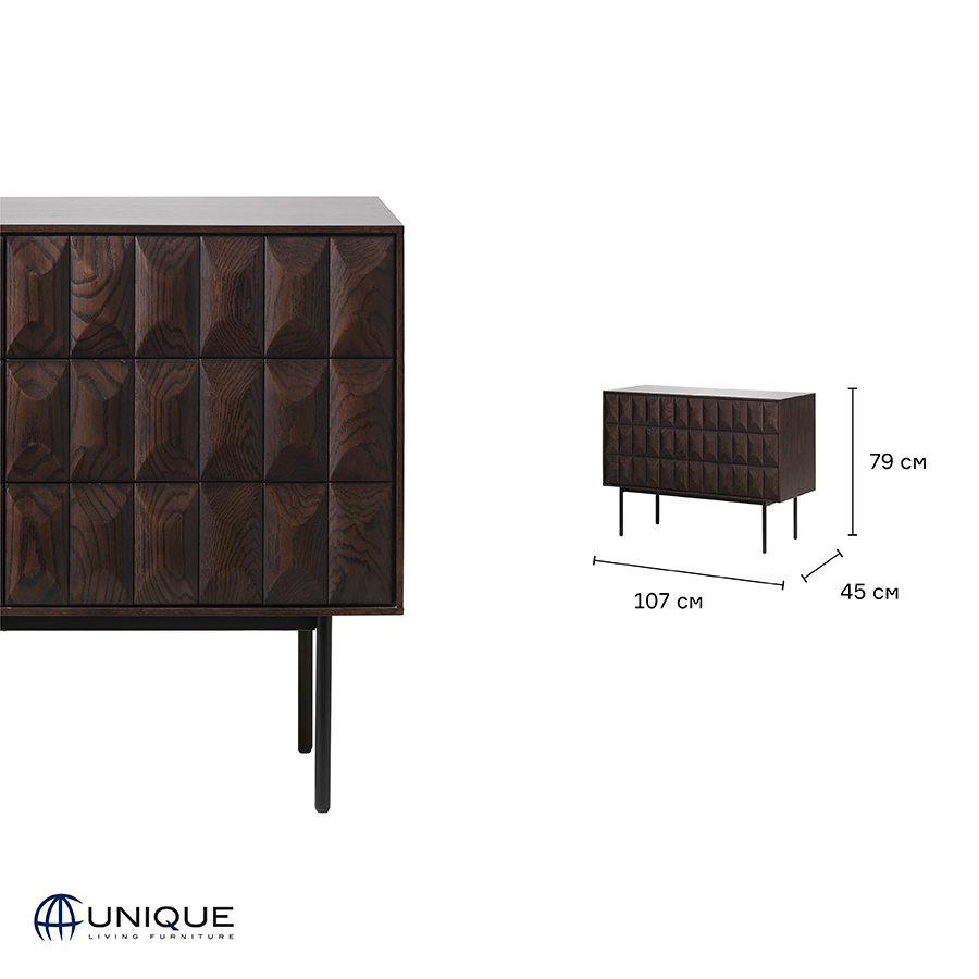 43403181 Комод , latina, 2 секции, 107х45х79 см Unique Furniture  - Вид №6