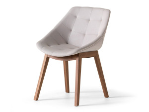 Тканевый мягкий стул с деревянными ножками