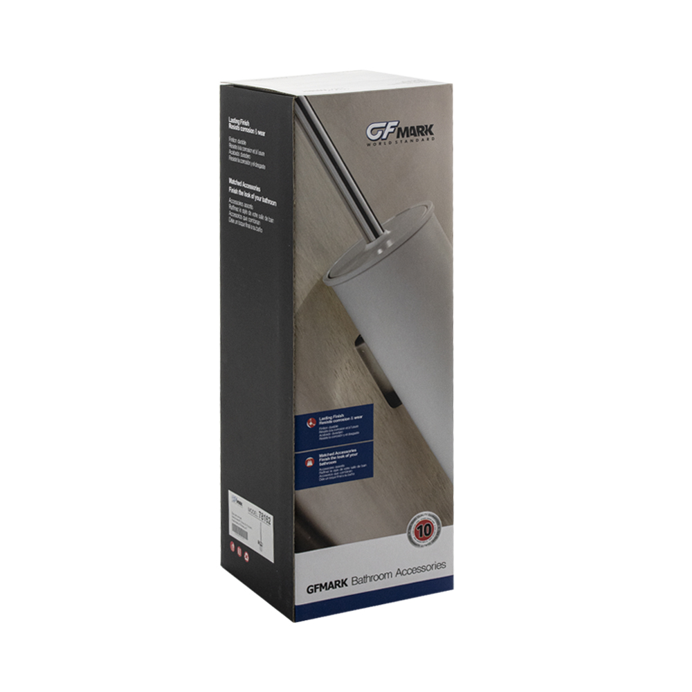 GFmark - Ёрш для унитаза стеклянный с креплением к стене, ГРАФИТ, код: 78162  - Вид №1