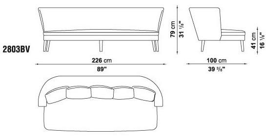 Maxalto 3-х местный тканевый диван Febo sun-id-1448458 - Вид №5