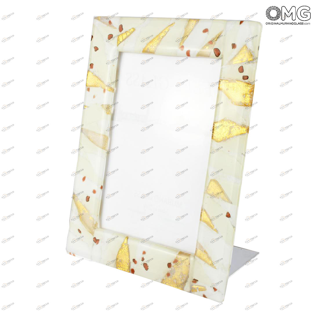 3161 ORIGINALMURANOGLASS Фоторамка Нюанс - белая - Original Murano Glass OMG 5 см 