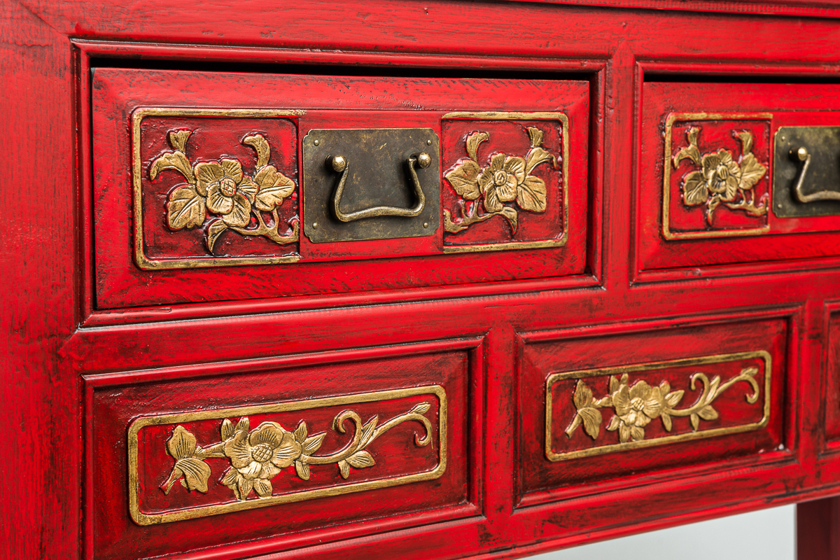 Консоль с ящиками красная "Цзяцзиань" ДОМАШНЯЯ ОБСТАНОВКА  017347 Красный Santreyd  - Вид №4