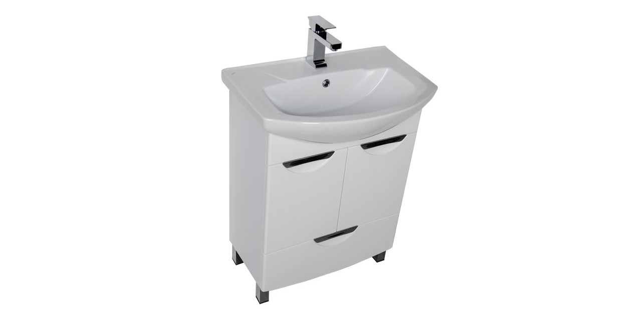 Комплект мебели Aquanet Парма 65 белый (1 ящик 2 дверцы) 00182885 - Вид №3