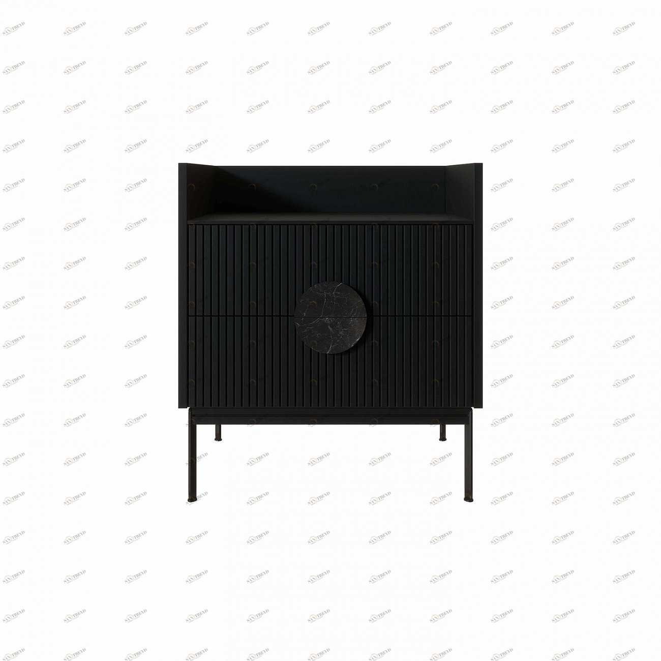 Тумба с полкой 61х64 см черная Alto BRAGIN DESIGN LIVING 00-3862455 Черный