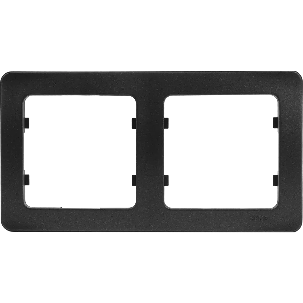Рамка для розеток и выключателей Hegel Мастер 2 поста цвет черный STLM-2096453 - Вид №1