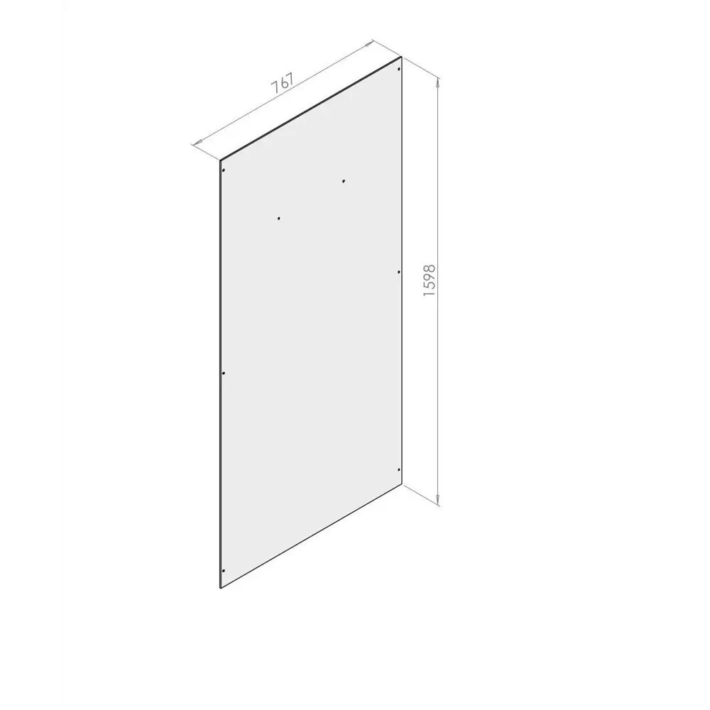 Стенка для душевой ширмы Domani-Spa Simple 1/4 круга высокий поддон 90x90 см 8 отверстий цвет черный STLM-2160716 - Вид №1