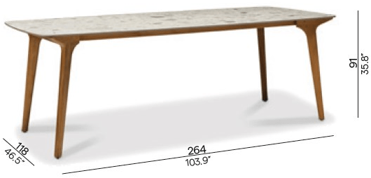 MANUTTI Прямоугольный высокий стол из керамики Torsa sun-id-1390219 - Вид №3