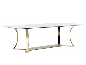 Прямоугольный стол из мрамора и металла