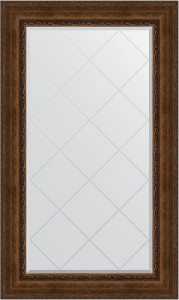 BY 4257 Зеркало с гравировкой в багетной раме - состаренная бронза с орнаментом 120 mm EVOFORM Exclusive-G