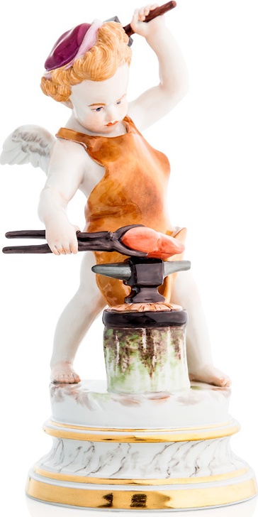85839 Meissen Фигурка Meissen "Купидон-кузнец" (Генрих Швабе, 1877-1880 гг.) 18,5см, п/к Фарфор, Керамика 