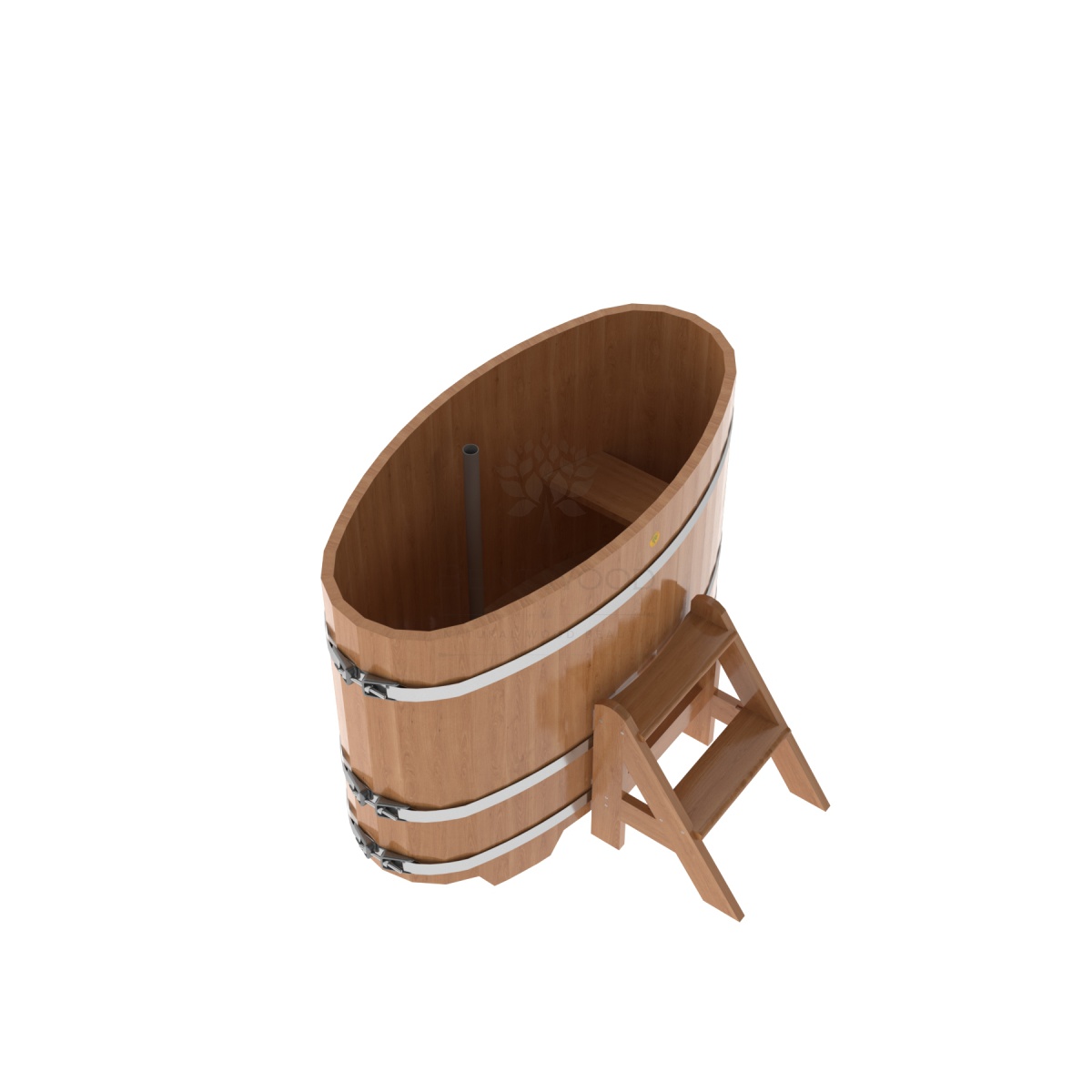 1262 Купель овальная из дуба 0,69х1,31х1,0 натуральная Alyarus  - Вид №1