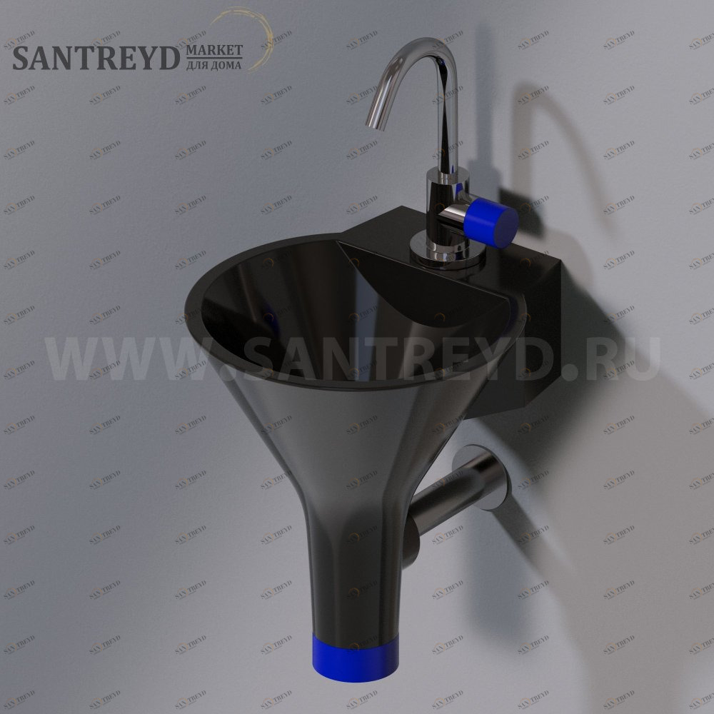 L330104KB Подвесная раковина настенная круглая A. e T. Italia IDEA черная AeT ITALIA