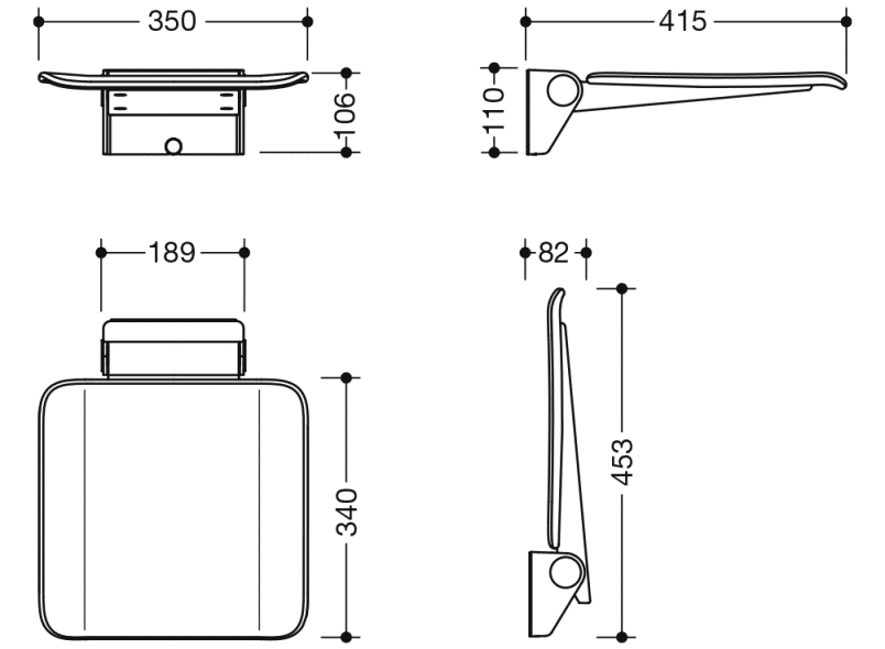 900.51.40060 Мобильное складное сиденье HEWI System 900 - Вид №5