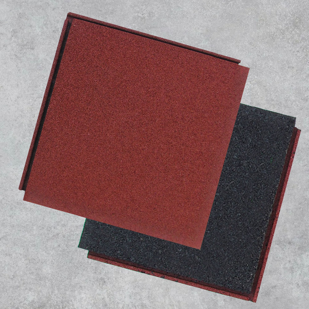 Плитка с соединением "Язык-паз" красная. Резиновое покрытие ЭКОПРОФИТ ПКР001 - Вид №2