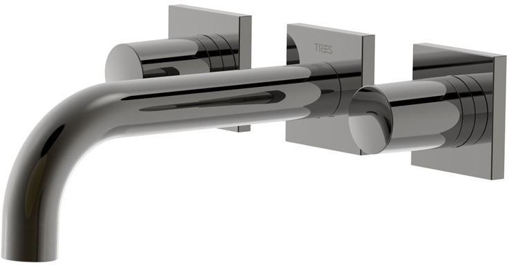 ПРОЕКТ-TRES Скрытый смеситель для умывальника с двумя ручками-21115101KM TRES