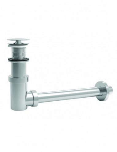 123300 000 00  Универсальный слив со встроенным сифоном Сифонетка для умывальника, фиксированный клапан Д. 65 мм, нержавеющая сталь и хромированный ABS Valentin Хром  - Вид №1