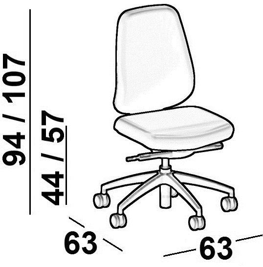 Luxy Офисное кресло с 5 спицами на колесиках Pratica sun-id-1462731 - Вид №2