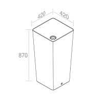 L506T0R0VT140 Раковина напольная ELITE SQUARE 420х420х870 мм без отверстия под смеситель Голубой матовый AeT ITALIA - Вид №1
