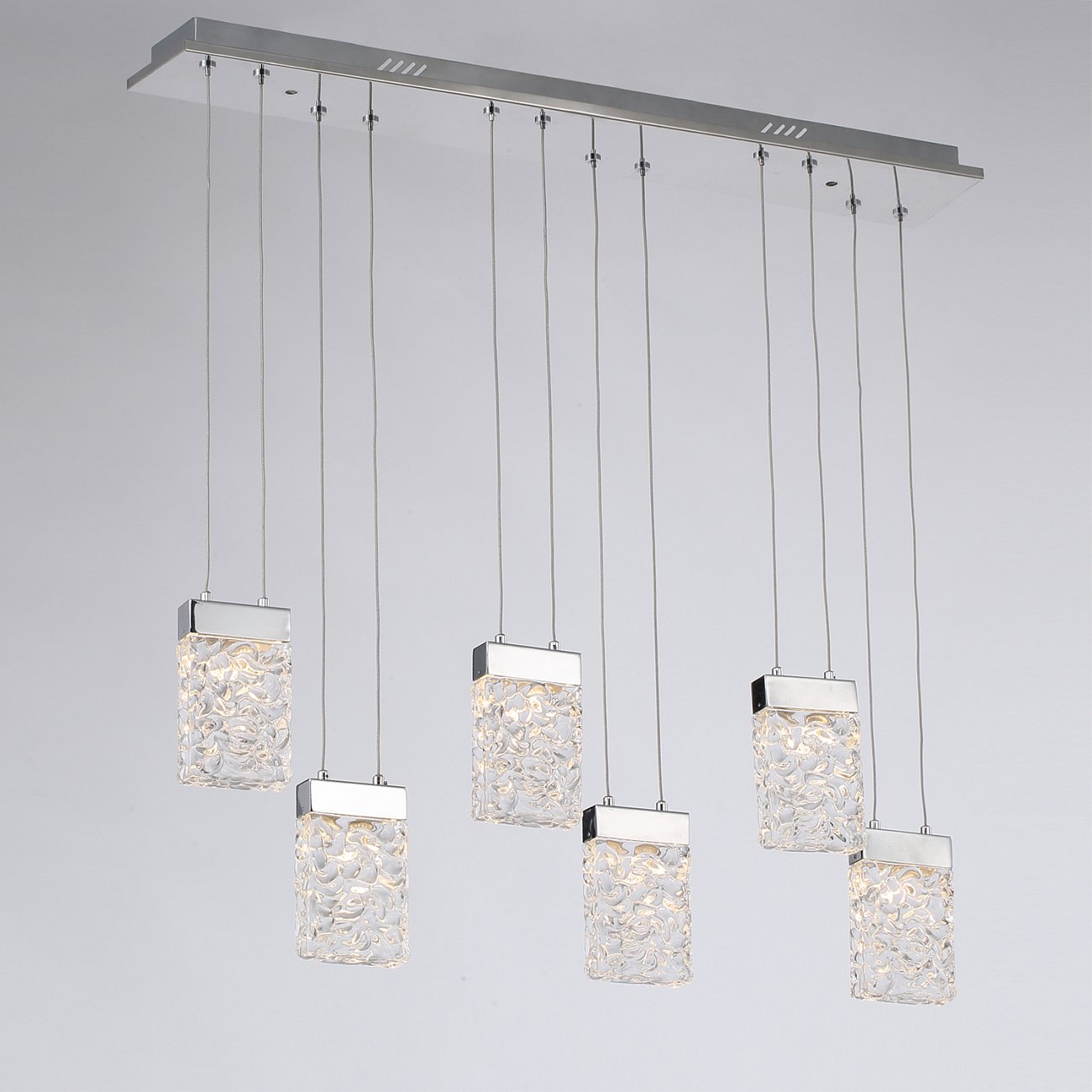 Светильник подвесной 150х100 см хром Delight Collection MD17090026-6D DELIGHT COLLECTION ДИЗАЙНЕРСКИЕ 00-3882272 Прозрачный;хром  - Вид №1