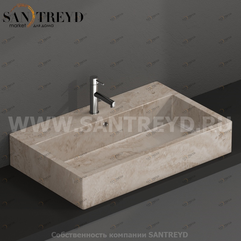 SCQ81TR Подвесная раковина настенная прямоугольная Ceramica Globo  бежевая 