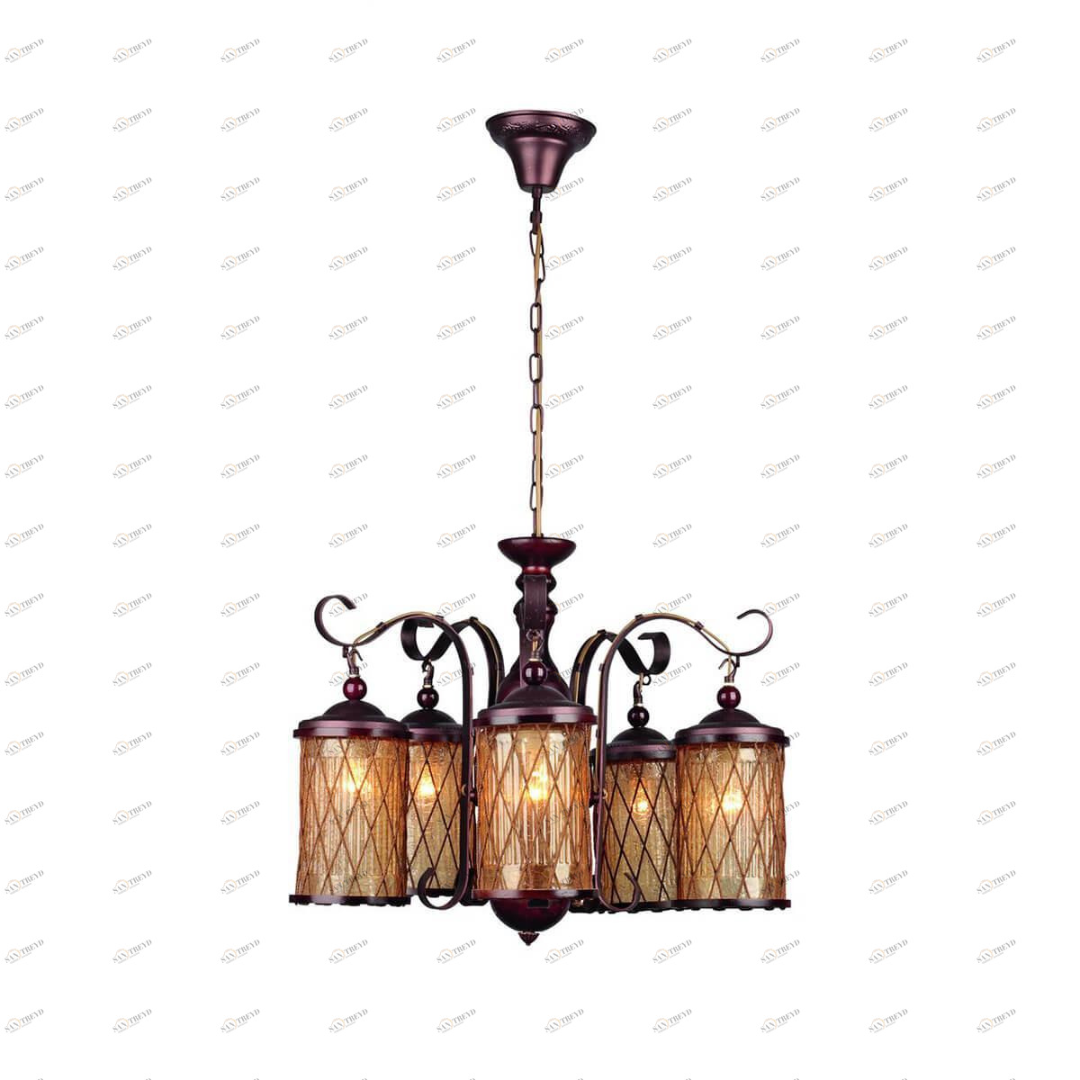 Подвесная люстра Omnilux OML-58407-05 OMNILUX ДИЗАЙНЕРСКИЕ 184646 Коричневый 