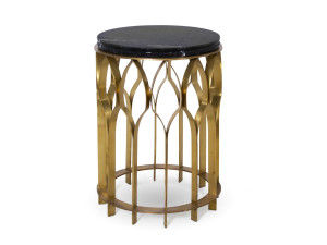 Круглый латунный журнальный столик