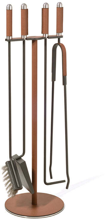 Каминный комплект - Ø 21XH71 см / тканая кожа_coffee