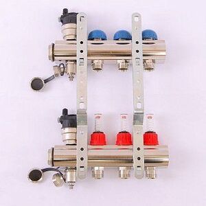 Коллектор 1"xМ 24 х19 3 выхода EMMETI TOPWAY с расходомерами и вентилями