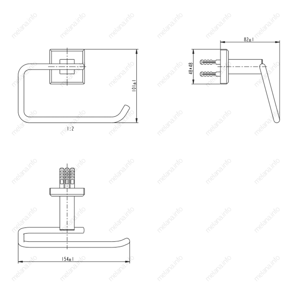 Держатель туалетной бумаги MELANA сатин хром MLN-862007-1 862 серия - Вид №1
