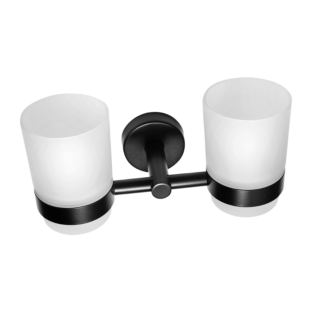 62151 Нержавеющий двойной держатель со стаканами, черная матовая поверхность SANELA 