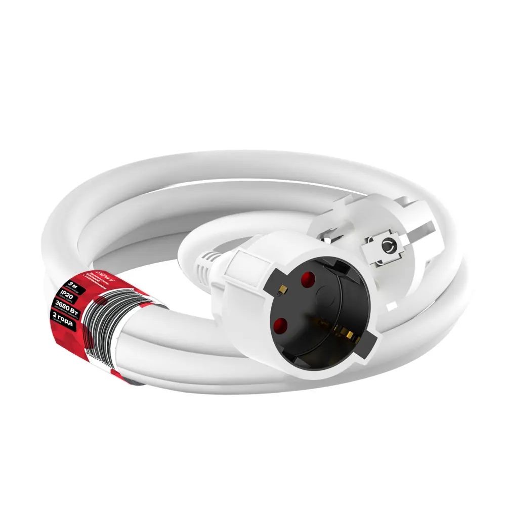 Удлинитель бытовой Duwi 3x1.5 3 1 розетка с заземлением 3680 Вт цвет белый STLM-2092036