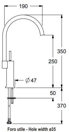 GUGLIELMI Кухонный смеситель, однорычажный, с поворотным изливом Sprint Fgsp71100 - Вид №2