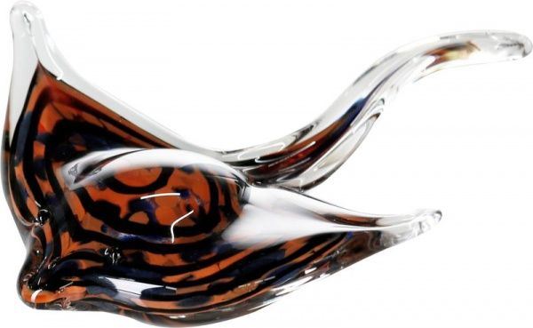 87613 Casablanca, стеклянная скульптура "Скат", цвет черно-бордовый Santreyd 