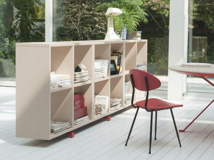 Manerba Низкий открытый деревянный офисный книжный шкаф Revo sun-id-1414747 - Вид №1