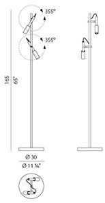 PANZERI Регулируемый светодиодный торшер из алюминия Tubino sun-id-1409178 - Вид №2