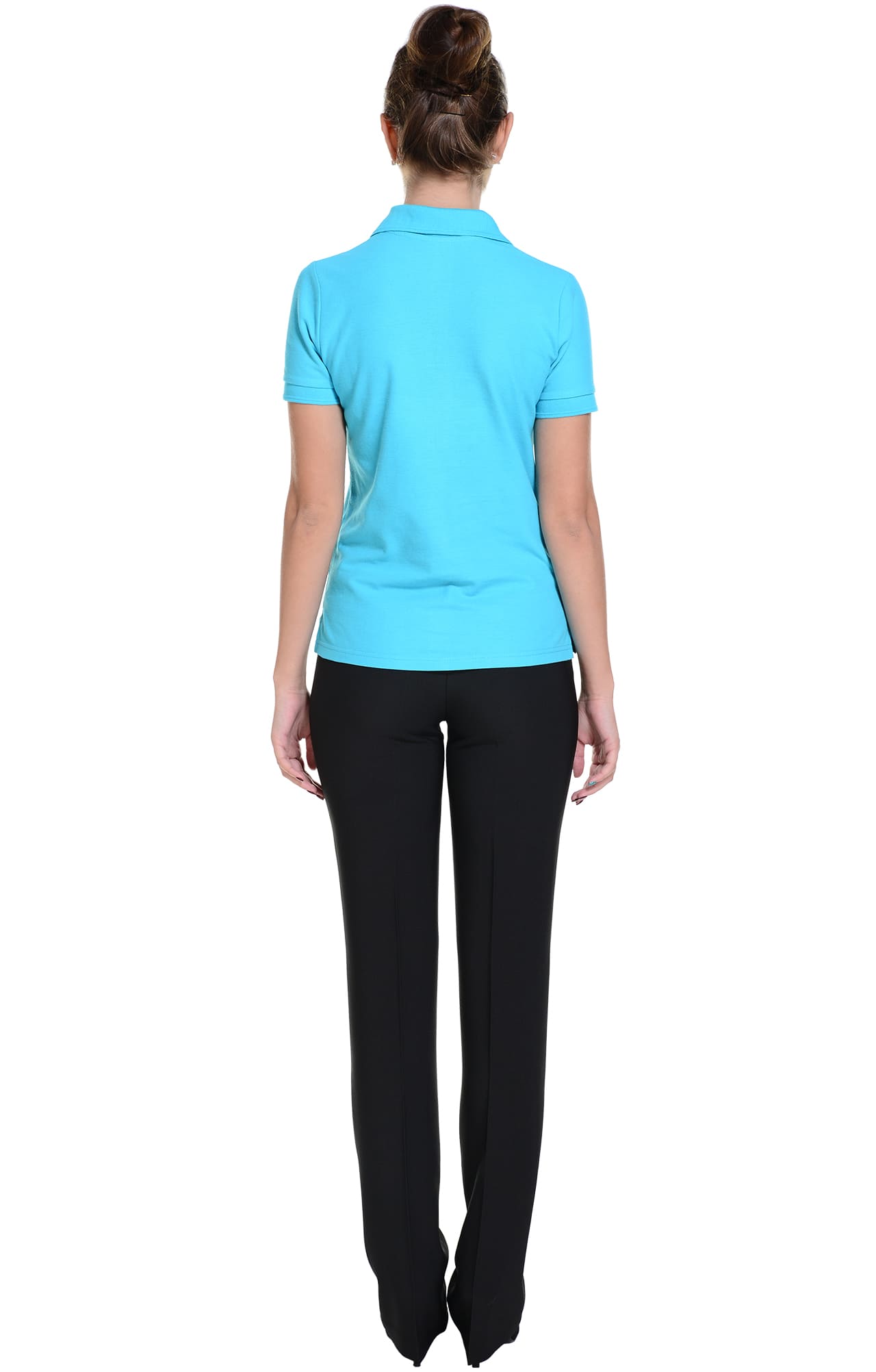 62175 Тенниска-поло женская бирюзовая LUXE  Одежда для салонов красоты  размер XS  - Вид №7